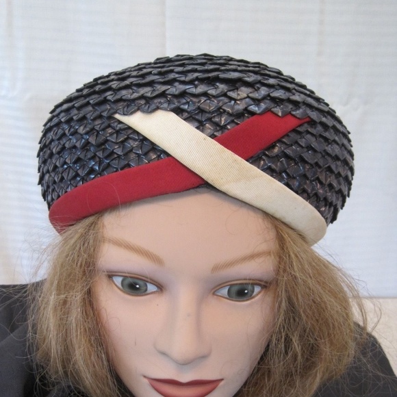 Hattie Carnegie Accessories - Vintage Hattie Carnegie Red White Blue Hat